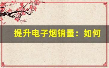 提升电子烟销量：如何高效采购INS货源